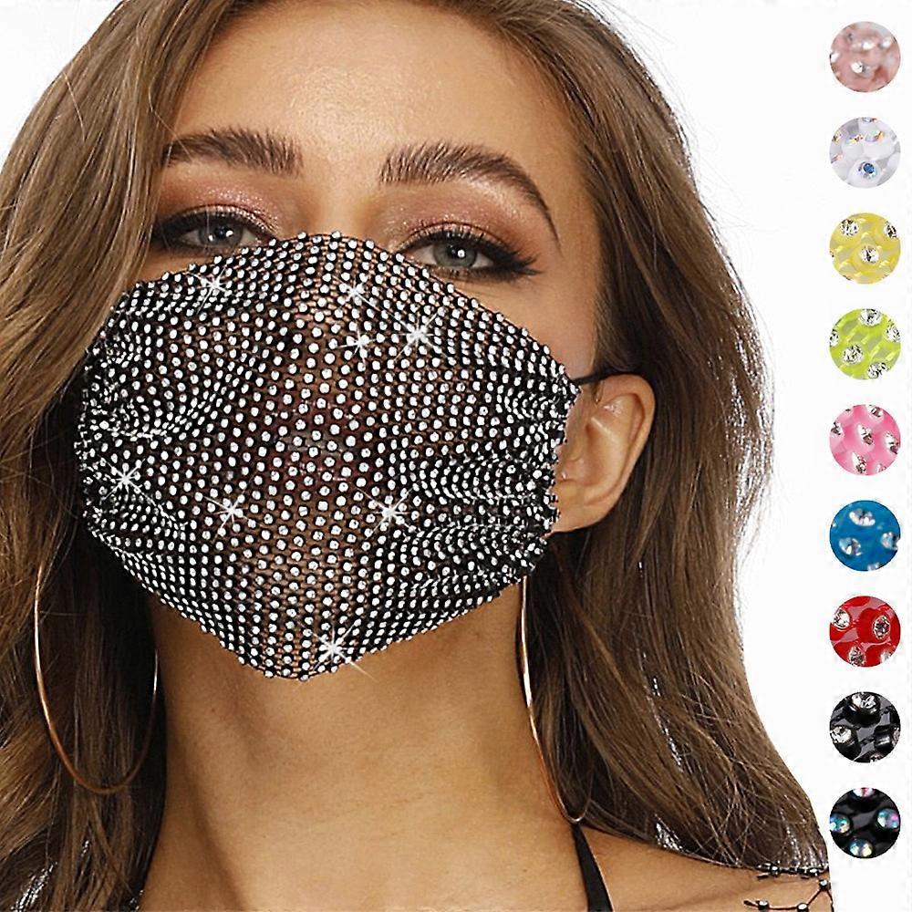 Femei moda masca de fata cu stras elastic reutilizabile lavabile masti de Craciun Face Bandana Face Decor bijuterii parte cadou