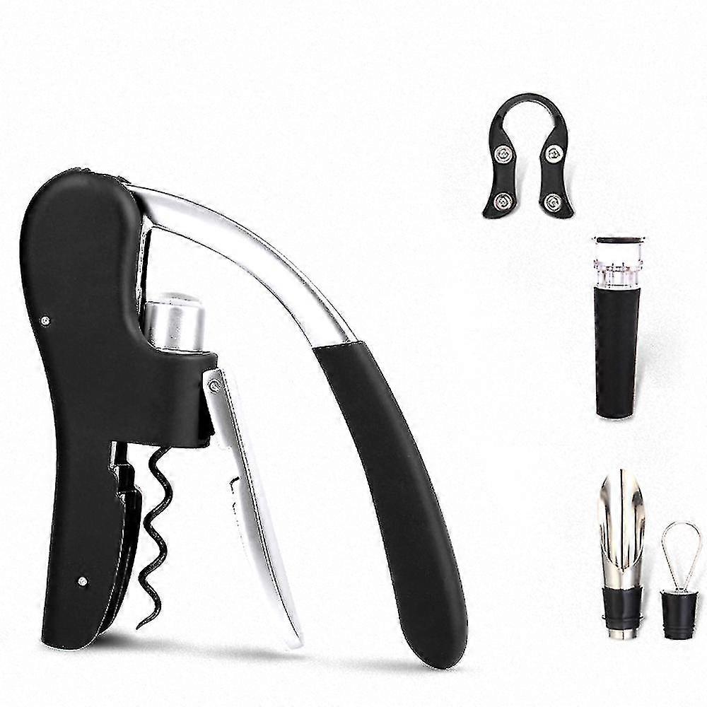 Abridor de vinho de aço inoxidável Compact Vertical Corkscrew Wine Opener com cortador de papel alumínio