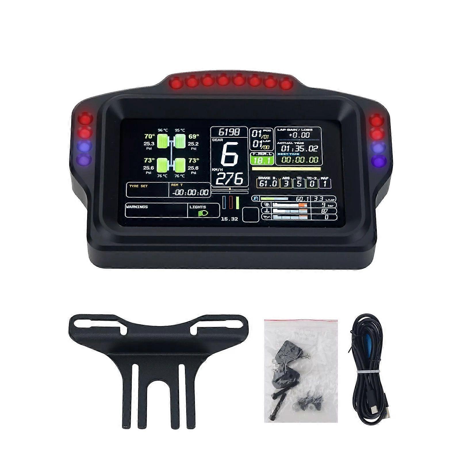 SIMDID DV480 PRO Dashboard Sim Racing Dash Display met 5" Scherm & 16 RGB LED's