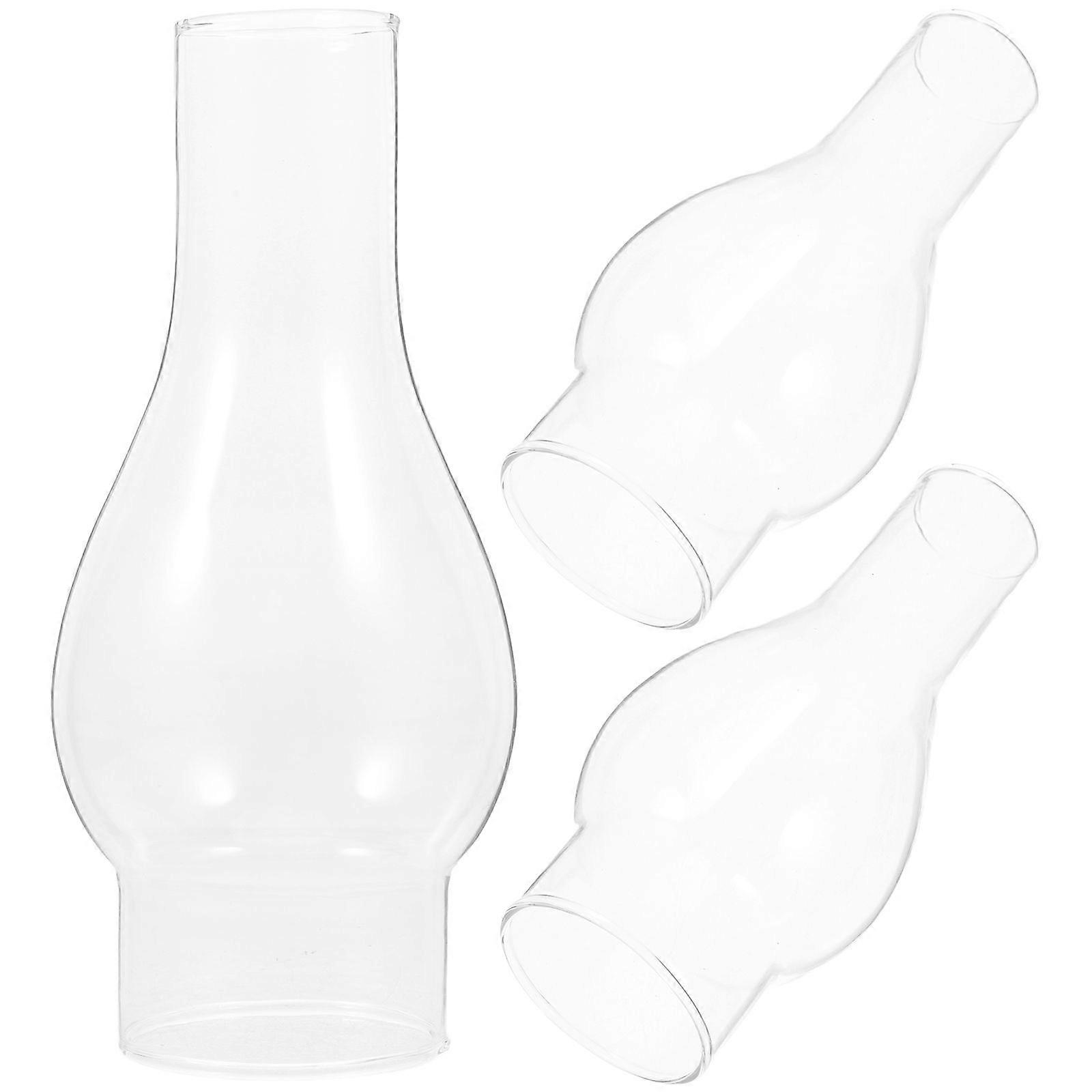 3pcsオイルランプ煙突交換用クリアオイルランプ煙突ランプシェード灯油ランプ供給