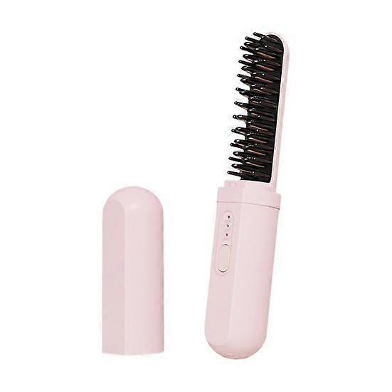 Portable Cordless Hair Straightener Brush 3 Temp Adjustable Fast Heating USB