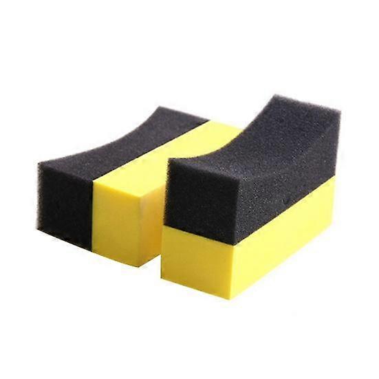 2Pcs Washing Sponge Cleaning Multifunctional Portable Tyre U-Shaped Block Dressing Waxing Brush