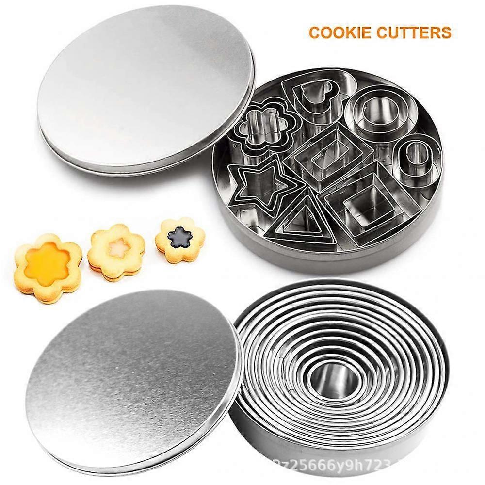 Mini Cookie Cutters Set of 24 Pcs, Stainless Steel Fondant Cutters Set Baking Clay Diy Molds