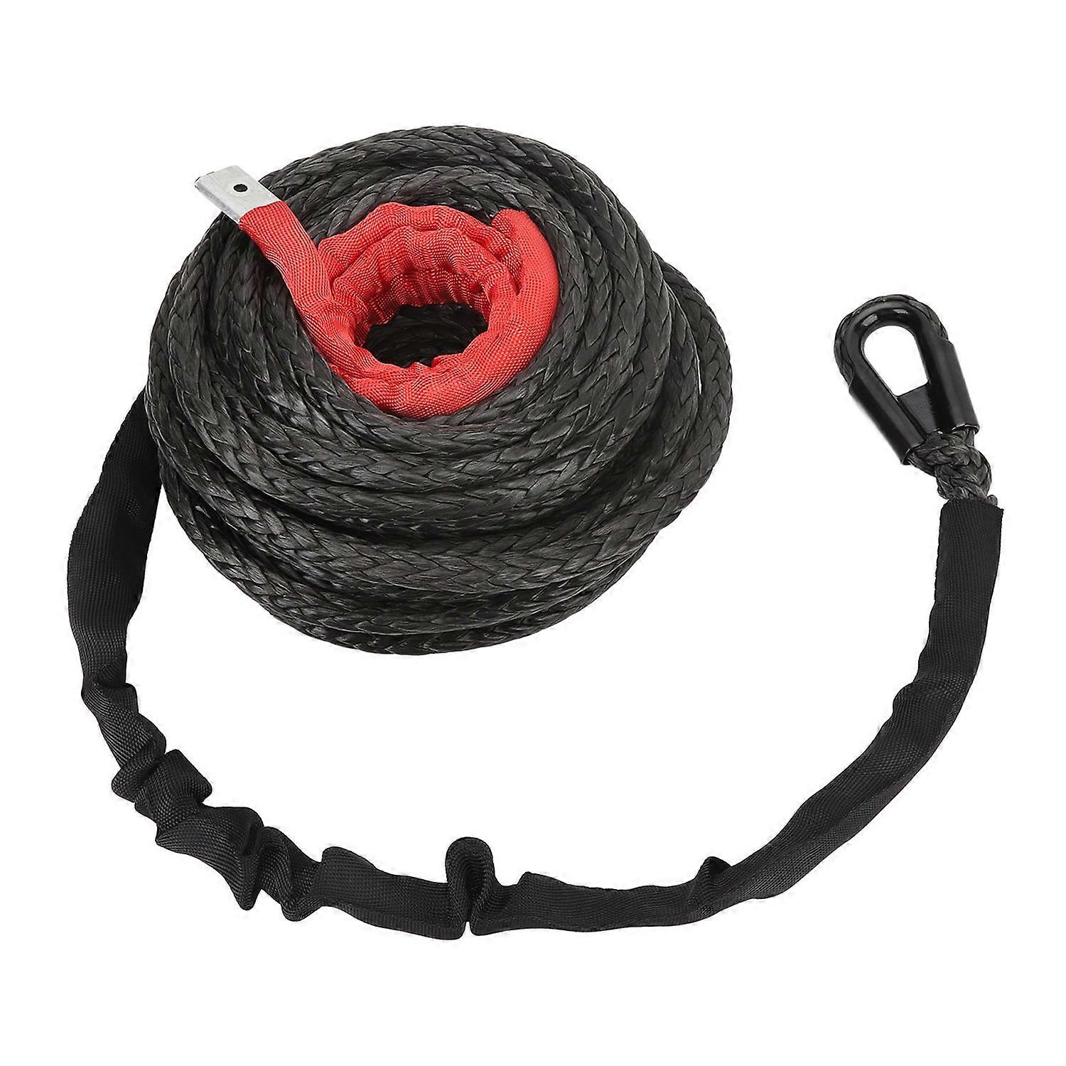 Synthetic Winch Rope with Protective Sleeve 9.5mm X 23m 7.5T High Strength Winch Rope Cable for 4WD