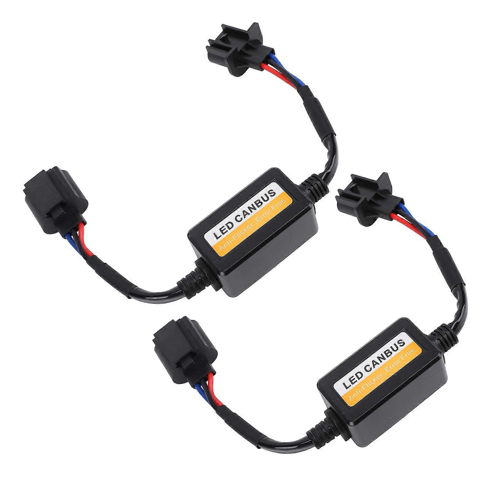 2PCS Car LED Headlight Canbus Decoder Anti Flicker Warning Error Harness Resistor Kit for H13 Headlamp Models 