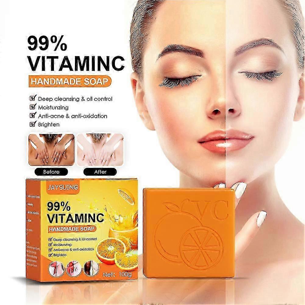 3pcs Vc Dirt Removal Hand Soap, Mugwort Leaf Soothing Hand Soap, Vc Mite Eliminating Soap, Facial Soap, Vc Moisturizing Soap