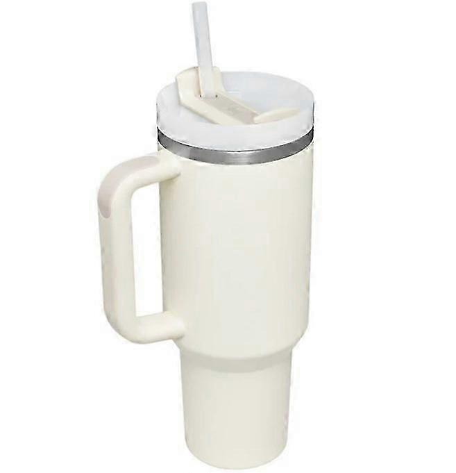 Quencher H2.0 Flowstate - Termo de acero inoxidable con tapa y pajita, 1133 ml (40 oz), color crema