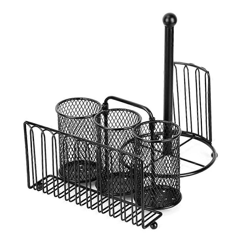 Kitchen Storage Basket Drain Rack for Home Kitchen Field Cutlery Racks Portable Knife Fork Stand Towel Rack Desktop Foldable Paper Towel Shelf