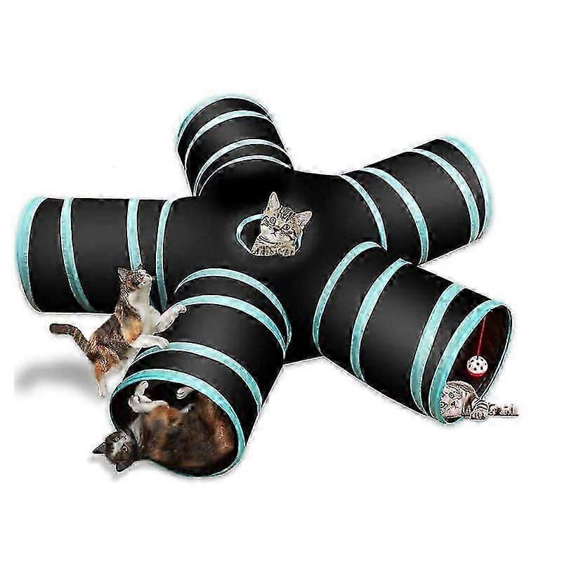 Barsinfi pol 5 Way Cat Tunnel Collapsible Pet Play Tunnel Interactive Tube