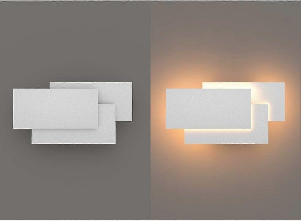 Three-piece square wall lamp 12w white shell warm white