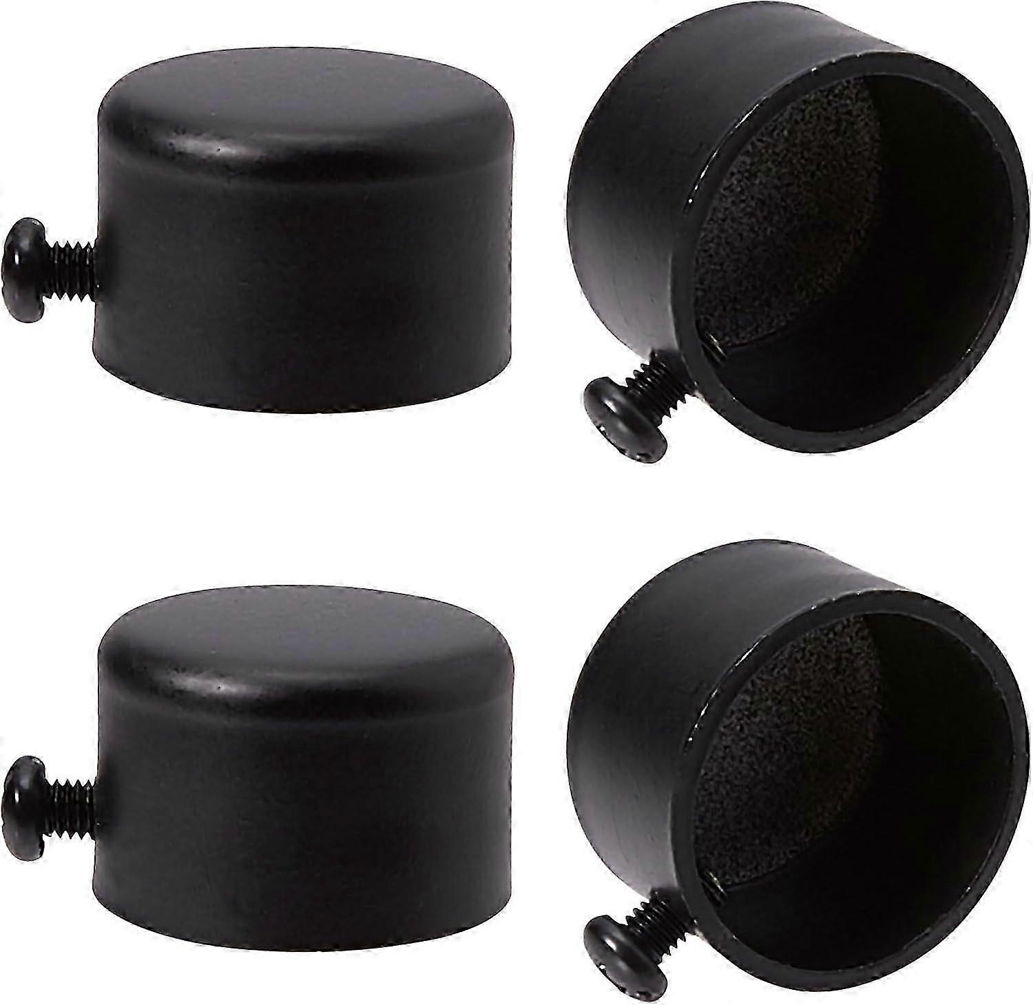 4pcsカーテンロッドフィニアルブラックメタルカーテンフィニアルネジ付きフィニアル28mm円筒形カーテンロッドフィニアルホームオフィスカーテンアクセサリー用ヘッド