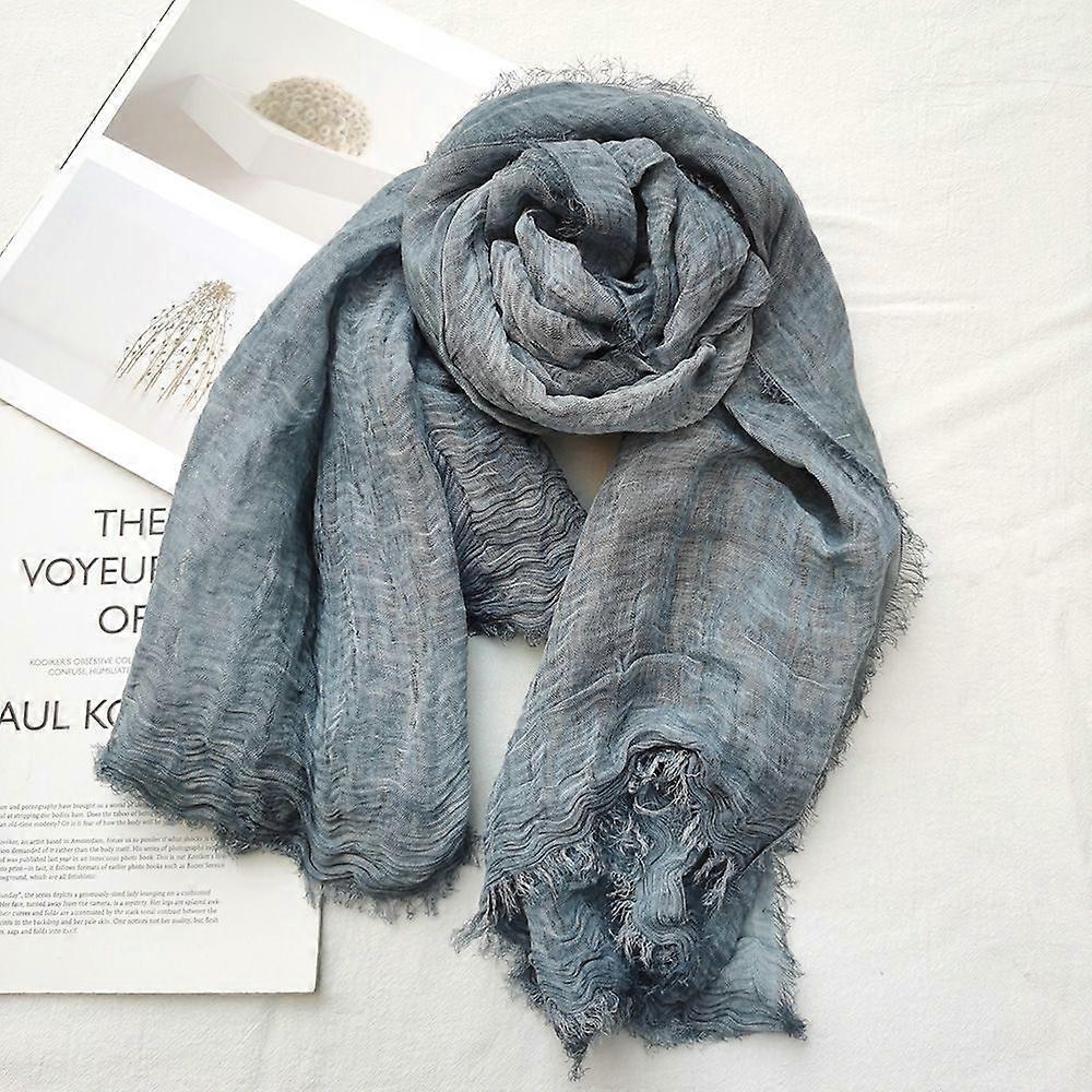 Sciarpe in cotone e lino Sciarpe da donna da uomo Scialli-Blu