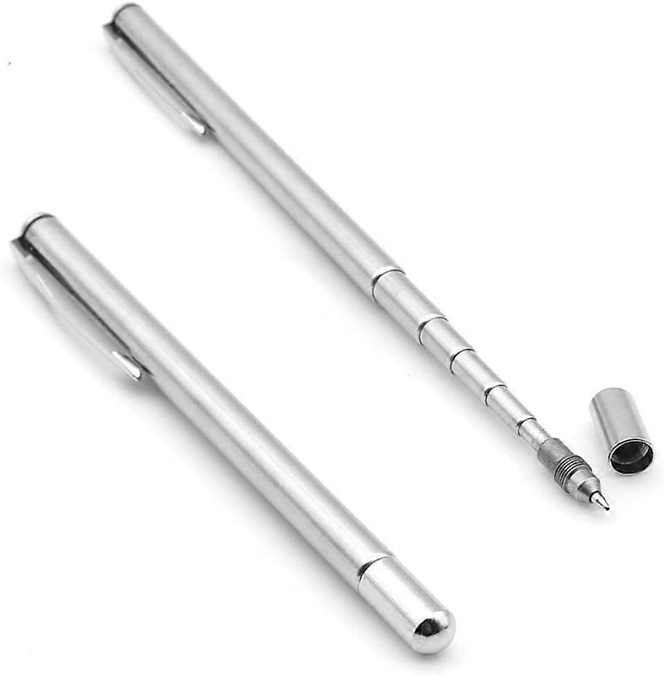 SQCLV Pocket Pointer Presentation Pointer 2 in 1 Ballpoint Pen Pointer for Optometry Stainless Steel Extendable Telescopic Retractable Pointer for Tea