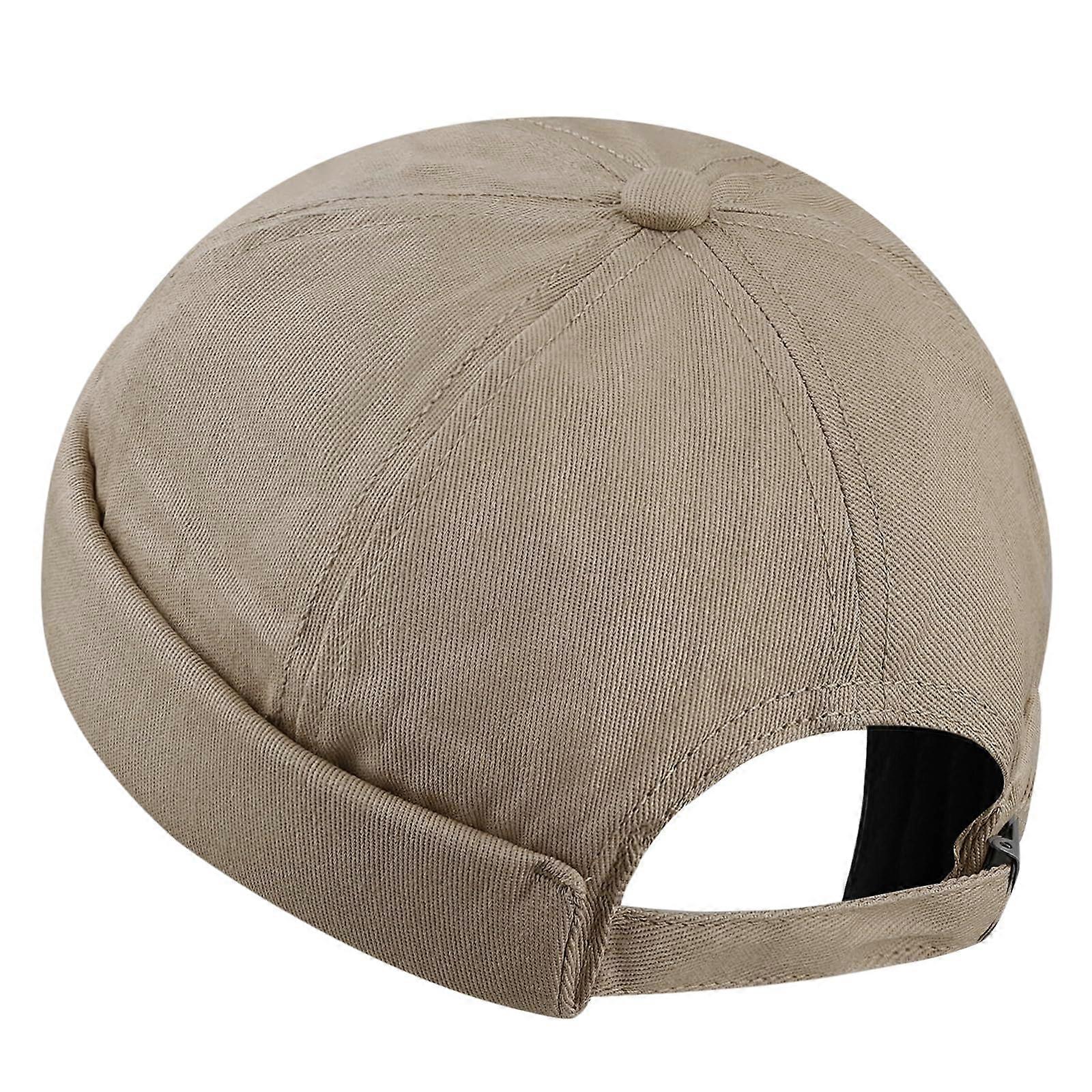 Adjustable Skullcap Beanie Brimless Retro Fisherman Hat With Rolled Cuff One Size Fits Most