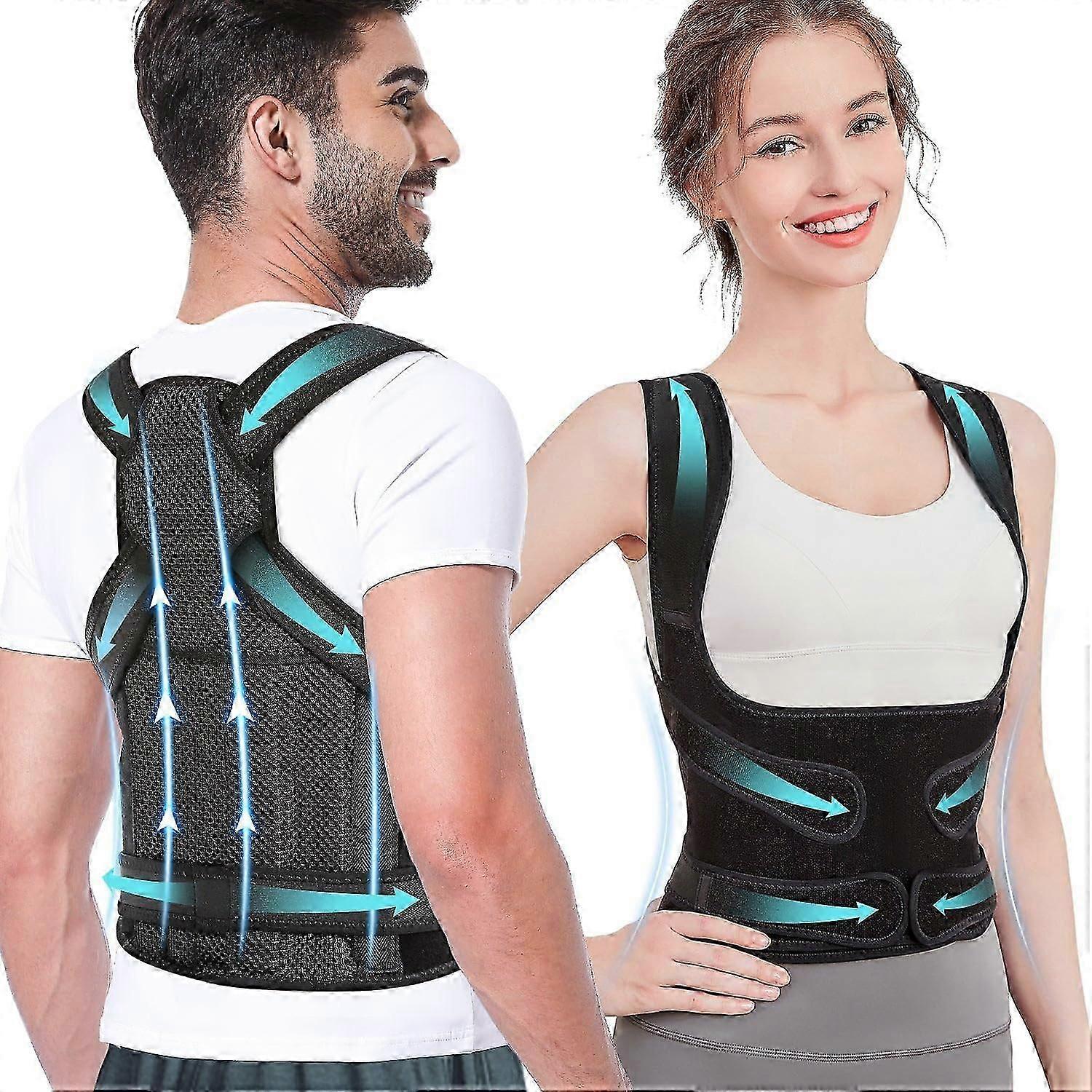 Unisex Back Support Corrector: Adjustable Full Back Support, Relieves Back Pain - GS