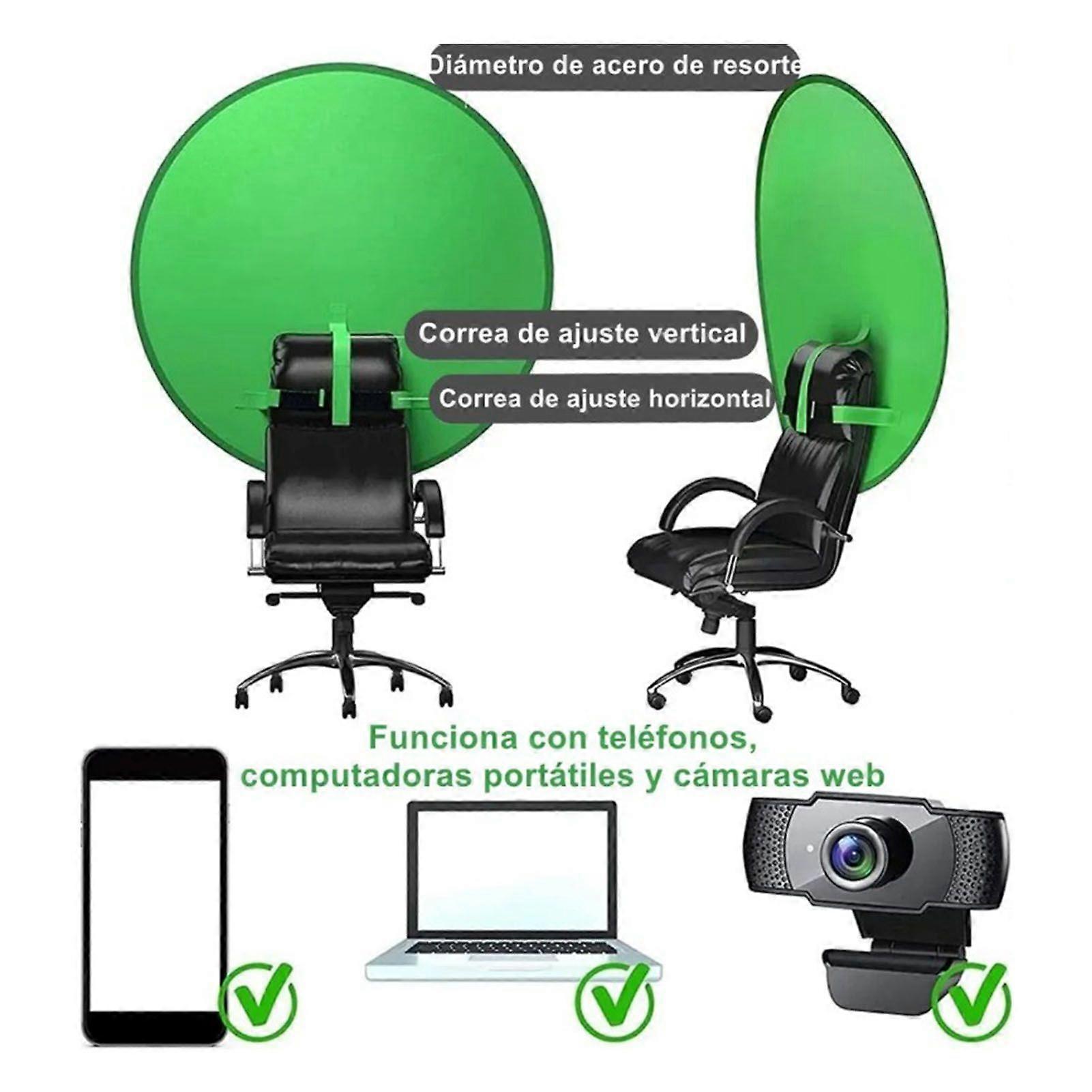 Schermo Verde 142cm Per Sedia - Sfondo Per Video Chat, Live Streaming E Videoconferenze