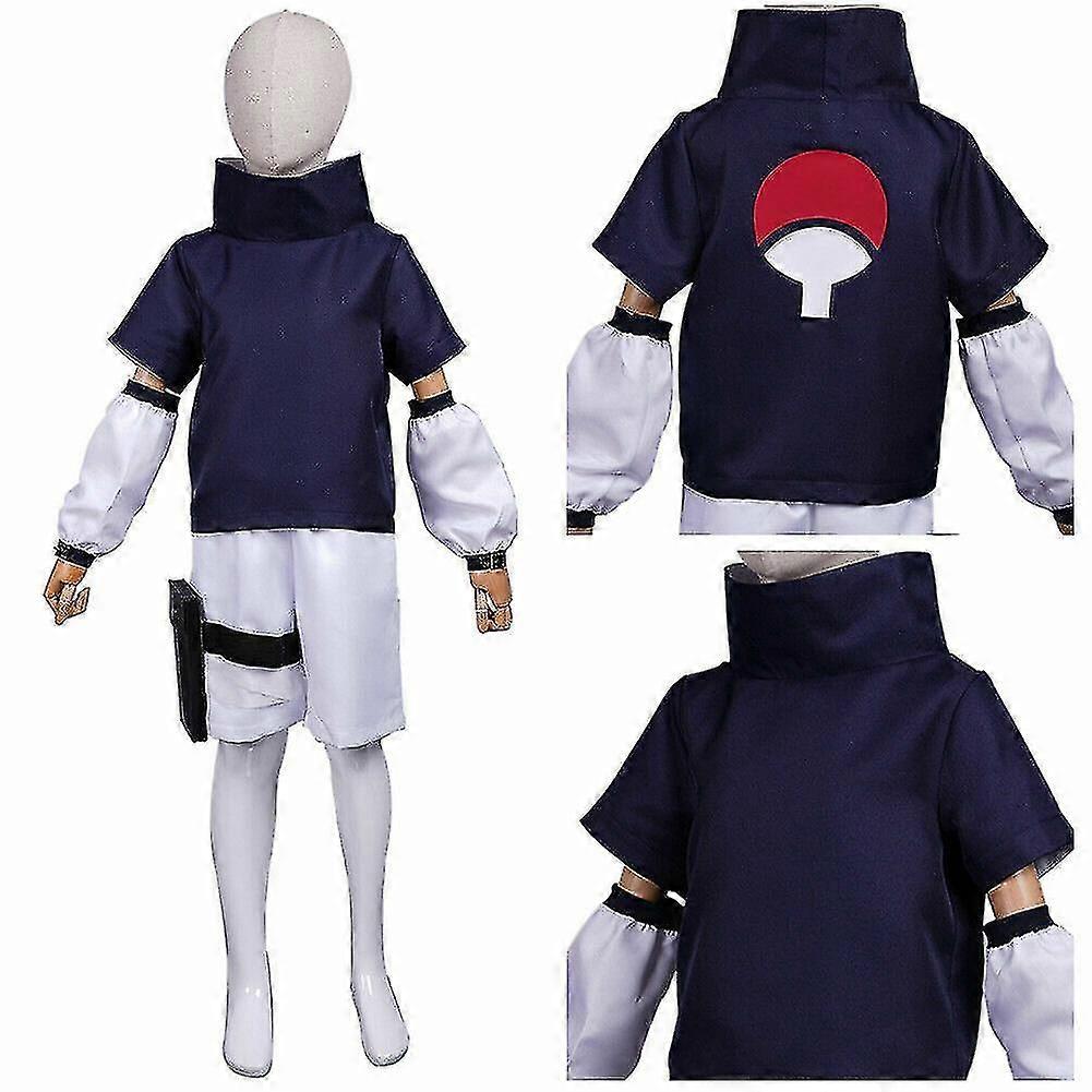 Sasuke Uchiha Cosplay Costume Enfants Tenues Halloween Robe de fête _a Haute Qualité