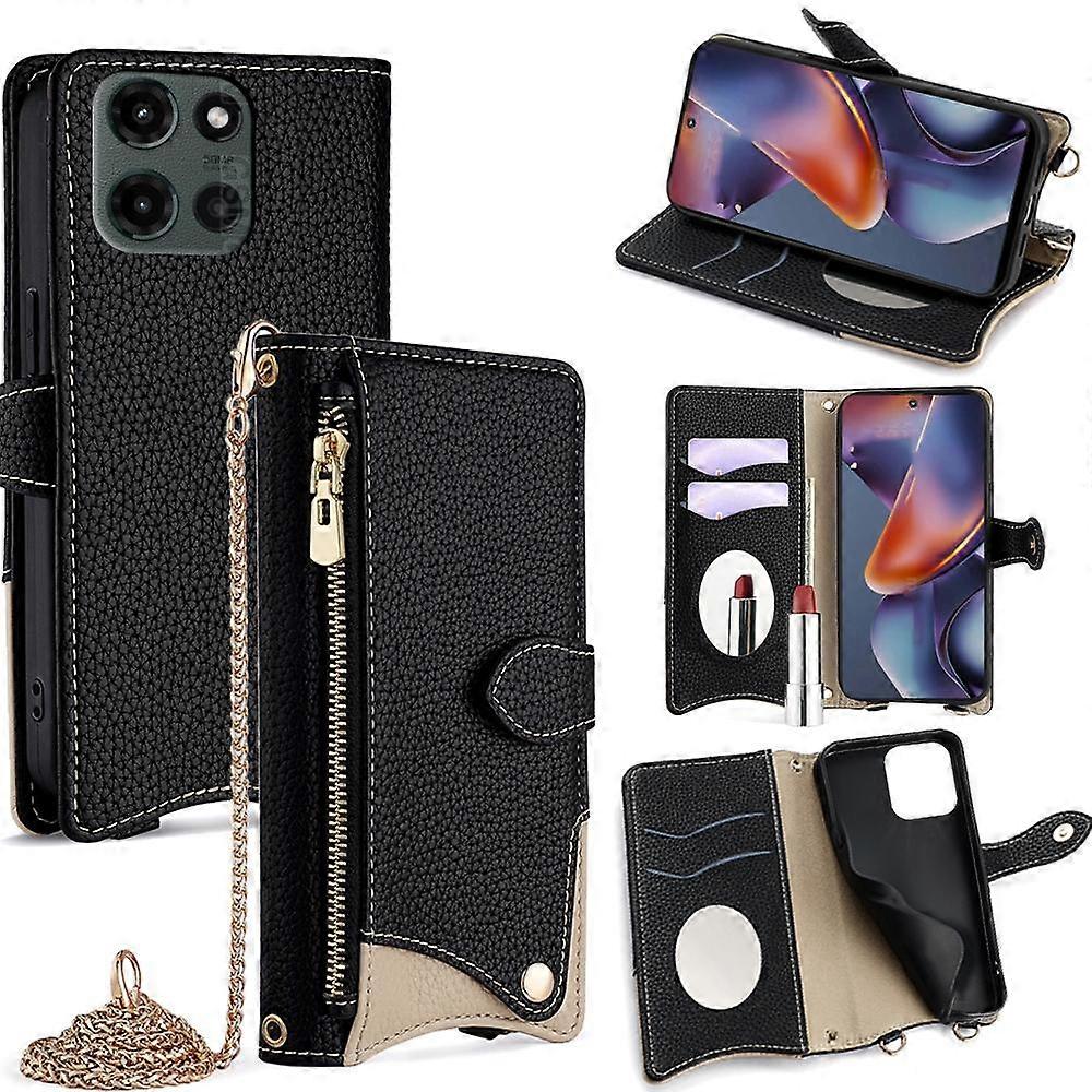 Crossbody Chain Fishtail Litchi Leather Phone Case