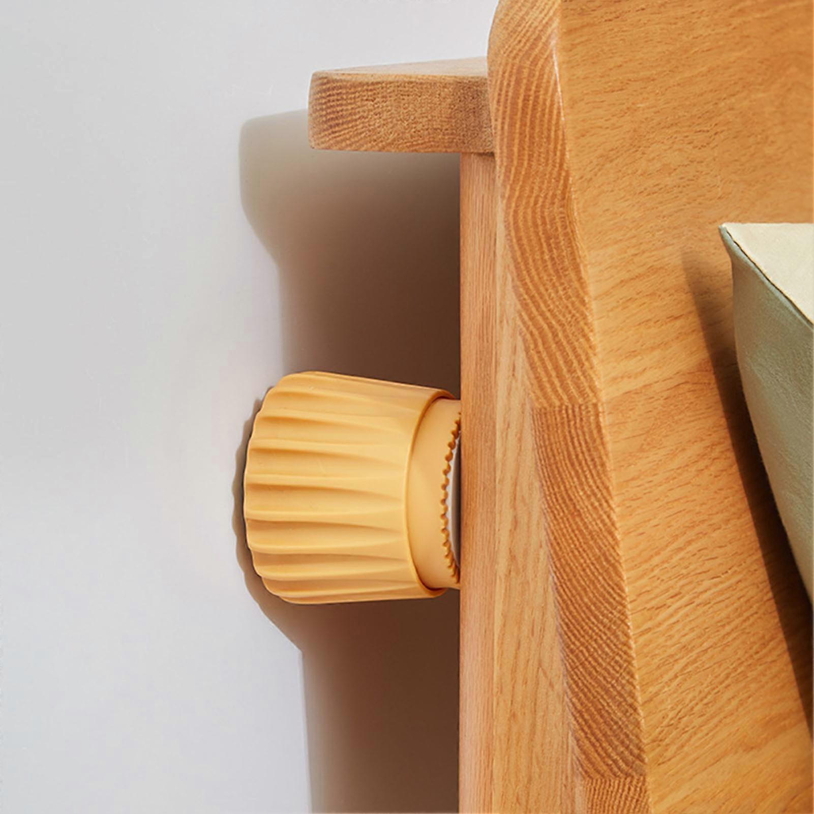 2Pcs Yellow ABS Wall Bed Stoppers Rotatable Mute Small Size