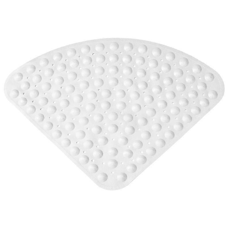 ゴム製コーナーシャワーマット滑り止め四分円バスマット抗菌吸引マットシャワーまたは浴槽用、滑り止めバスタブマット、54x54cm