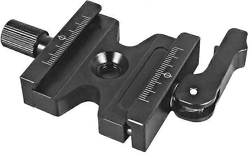 1PCS double lock mounting plate clamp with adjustable knob adapter for tripod ball joint, black