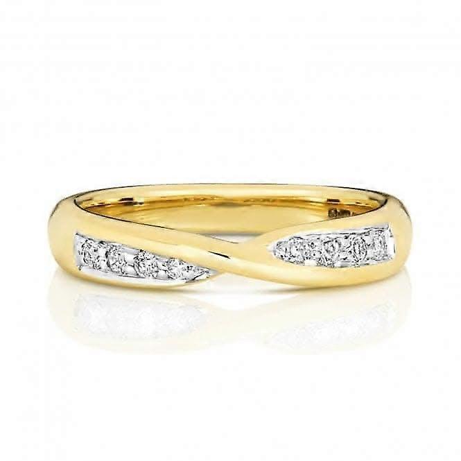 Wedding Band 9ct Gold Crossover Band Ring W242/I
