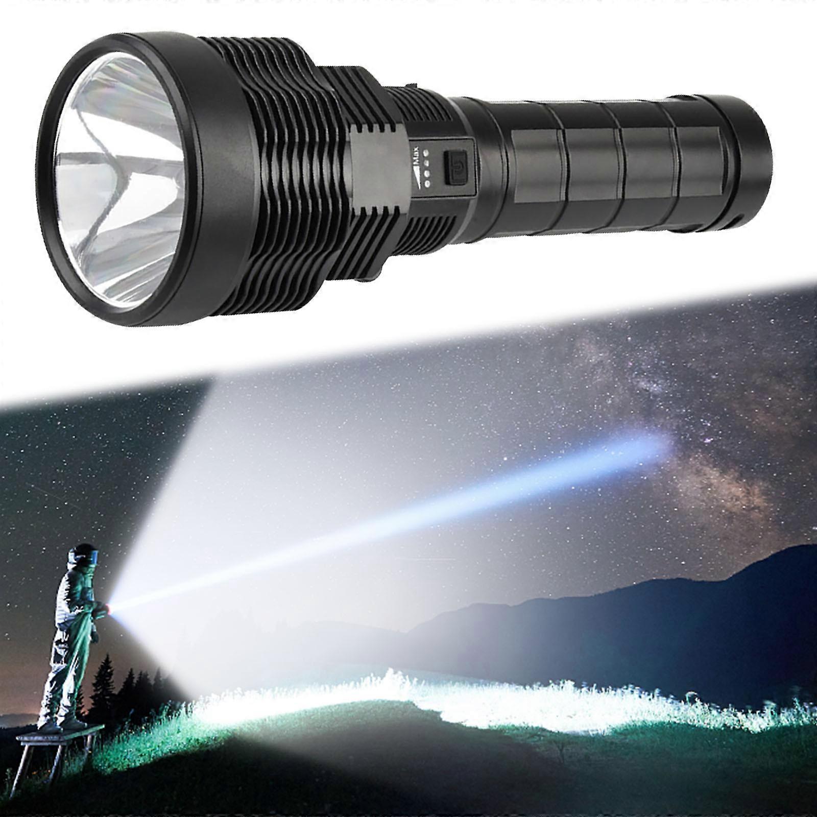 Super Large Light Cup USB Charging Capacity Display Strong Light Outdoor Patrol Detection Flashlight NN