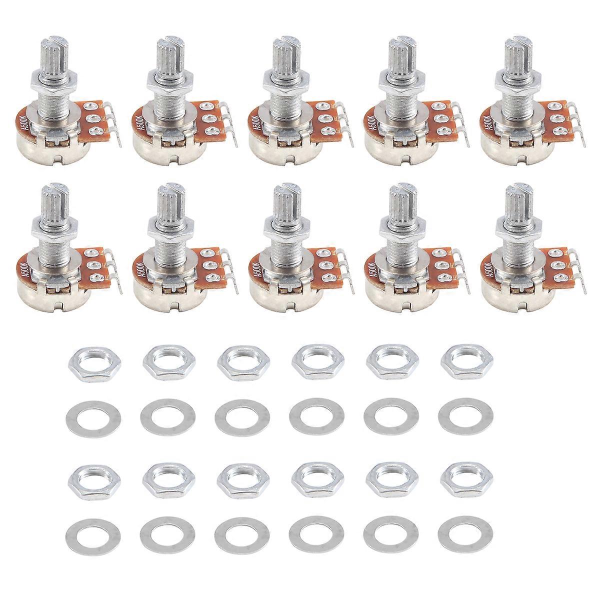 Gitarrpotens A500K Potentiometrar för gitarr och bas (10-pack)