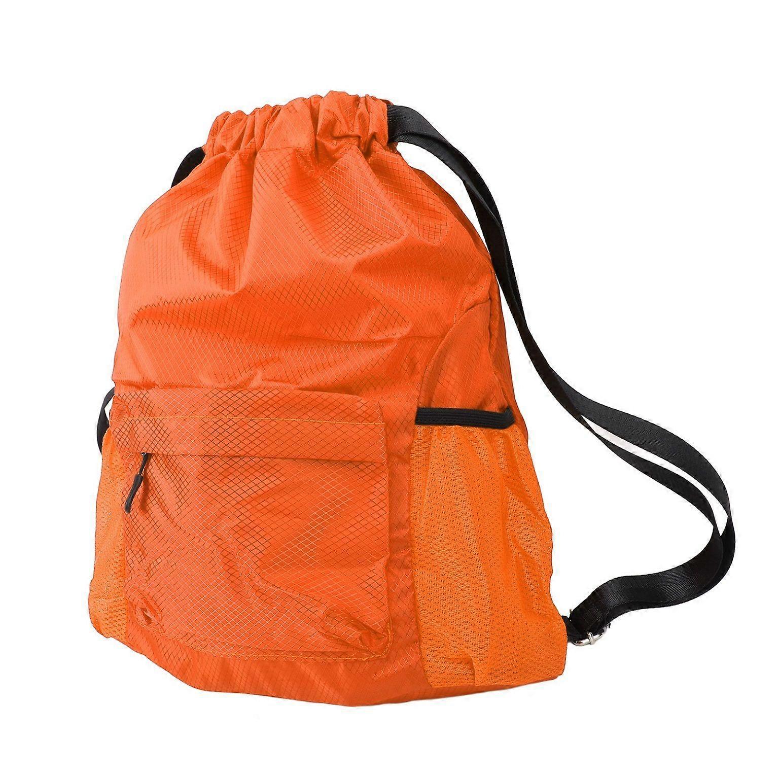 Drawstring Gym Bag with Dry-Wet Separation - Versatile Drawstring Backpack