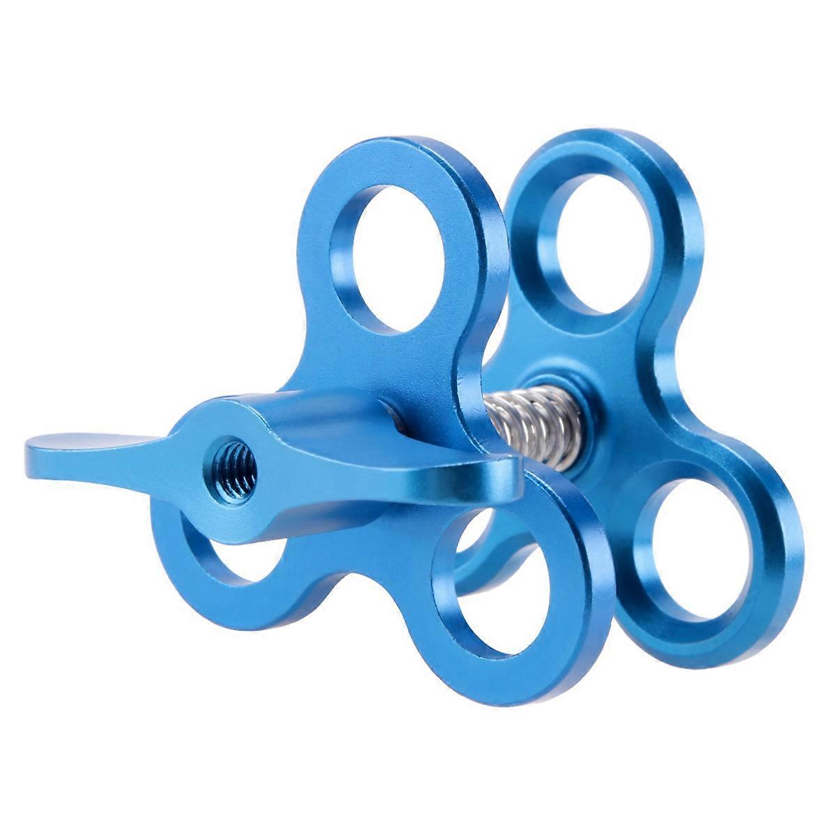 Ball Clamp 3 Hole Diving Lights Arm Ball Butterfly Clip Bracket,Blue