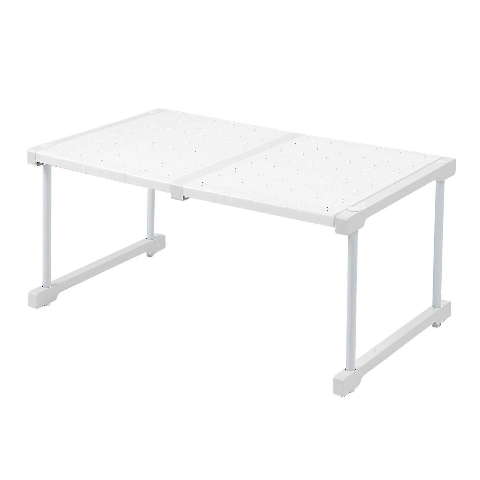 Expandable Cabinet Shelf Carbon Steel ABS PP Closet Storage Shelf Cabinet Organizer Riser Rack for Kitchen Cupboard Under Sink 47 to 68cm/18.5 to 26.
