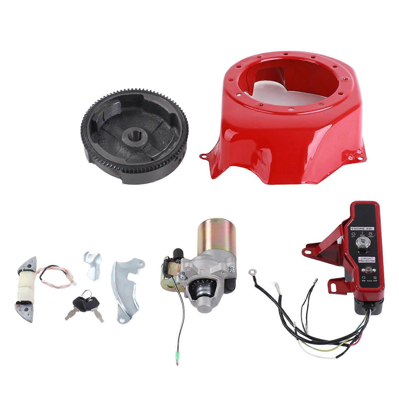 Electric Starter Kit for GX160 2KW 3KW Gasoline Generator, Flywheel Motor with Large Cover Compatible with 168F 170F Models