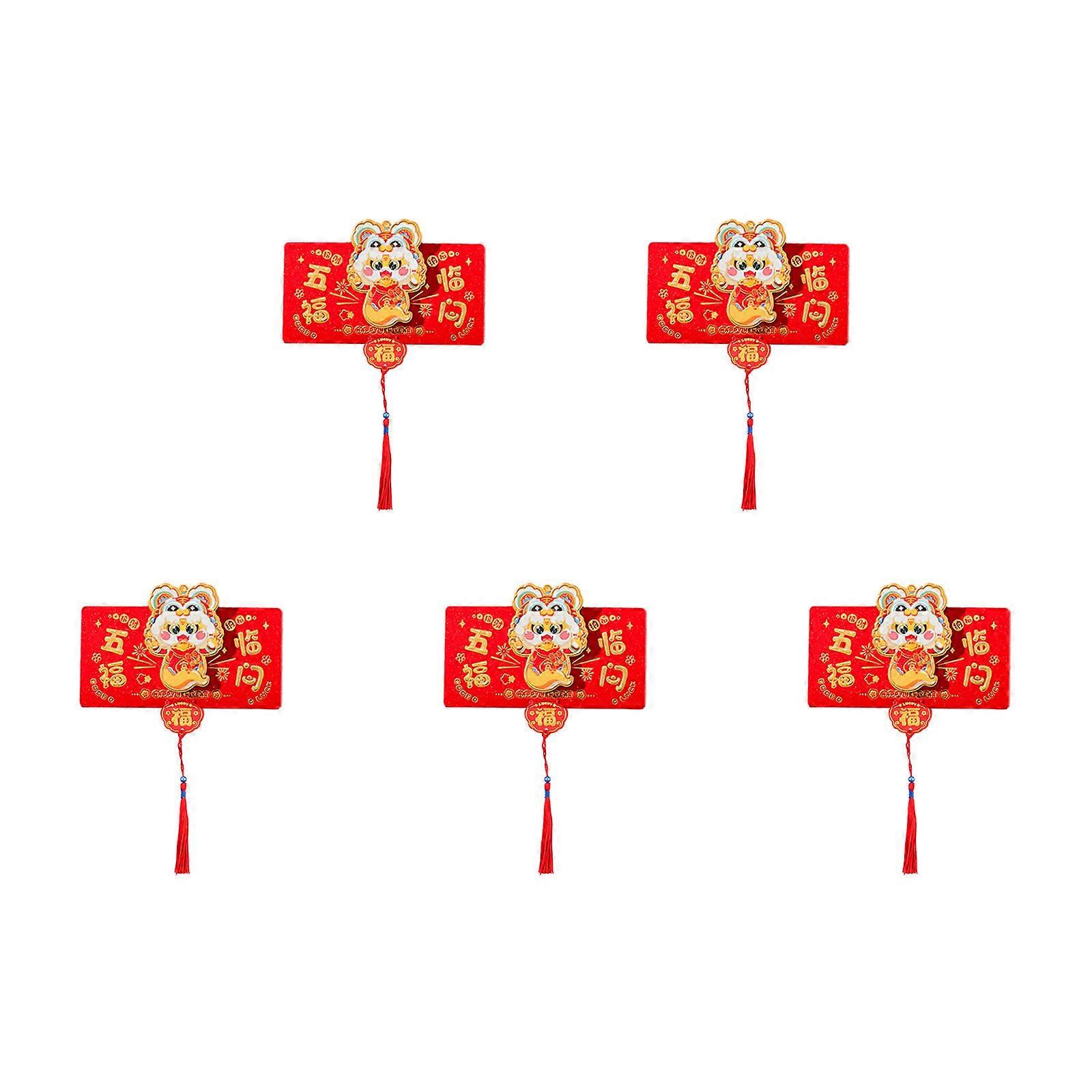 5Pieces Chinese New Year Redness Envelope Folding Money Envelope The Year of Snake Redness Envelope for Spring Festival
