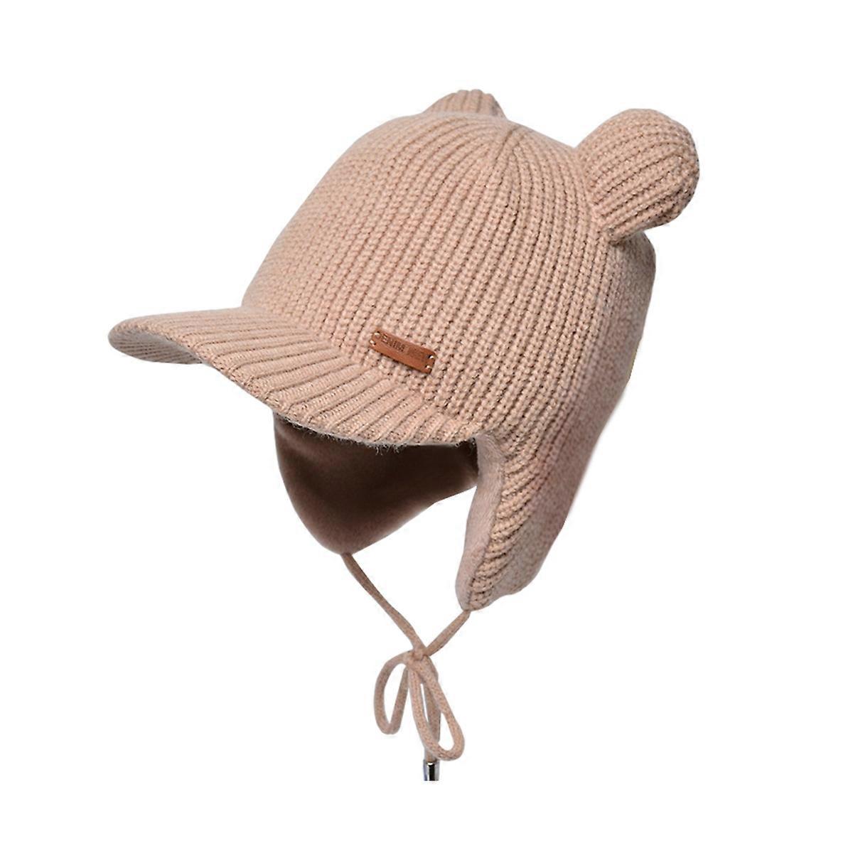 1 bear hundred matching wrap-around hat with thickened cold protection ear protection knitted wrap-around hat