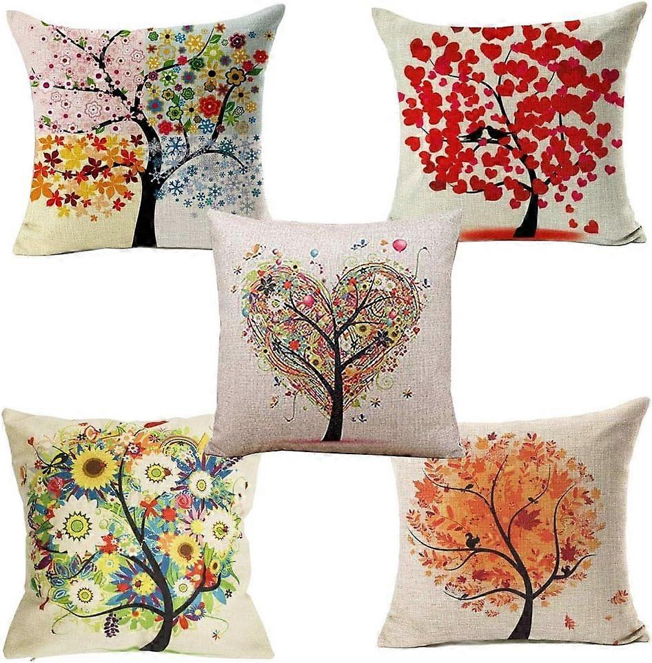 Pillow Covers, Cotton Polyester Blend, Linen Texture