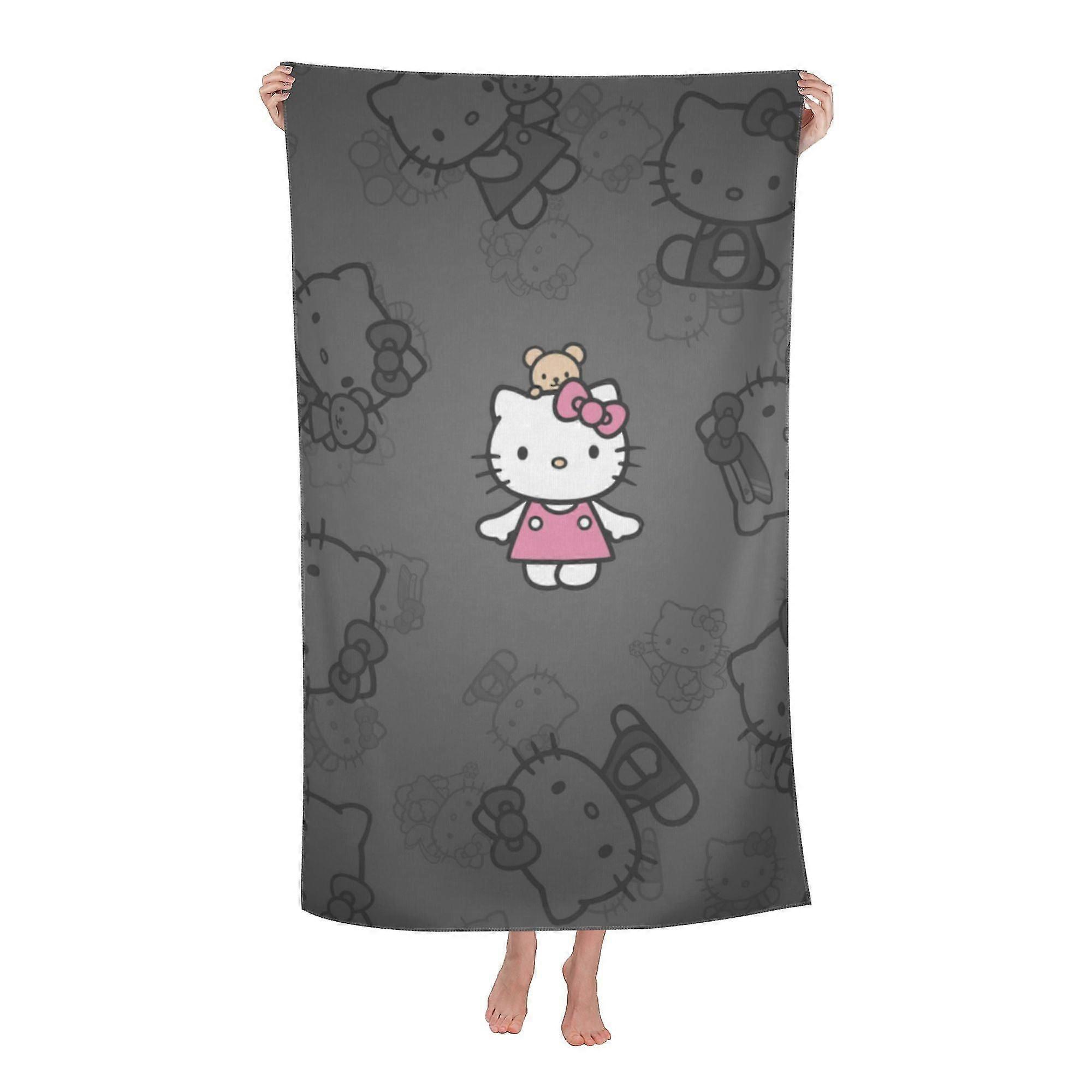 Hello Kitty strandhåndkle, stort mikrofiberhåndkle #l23m