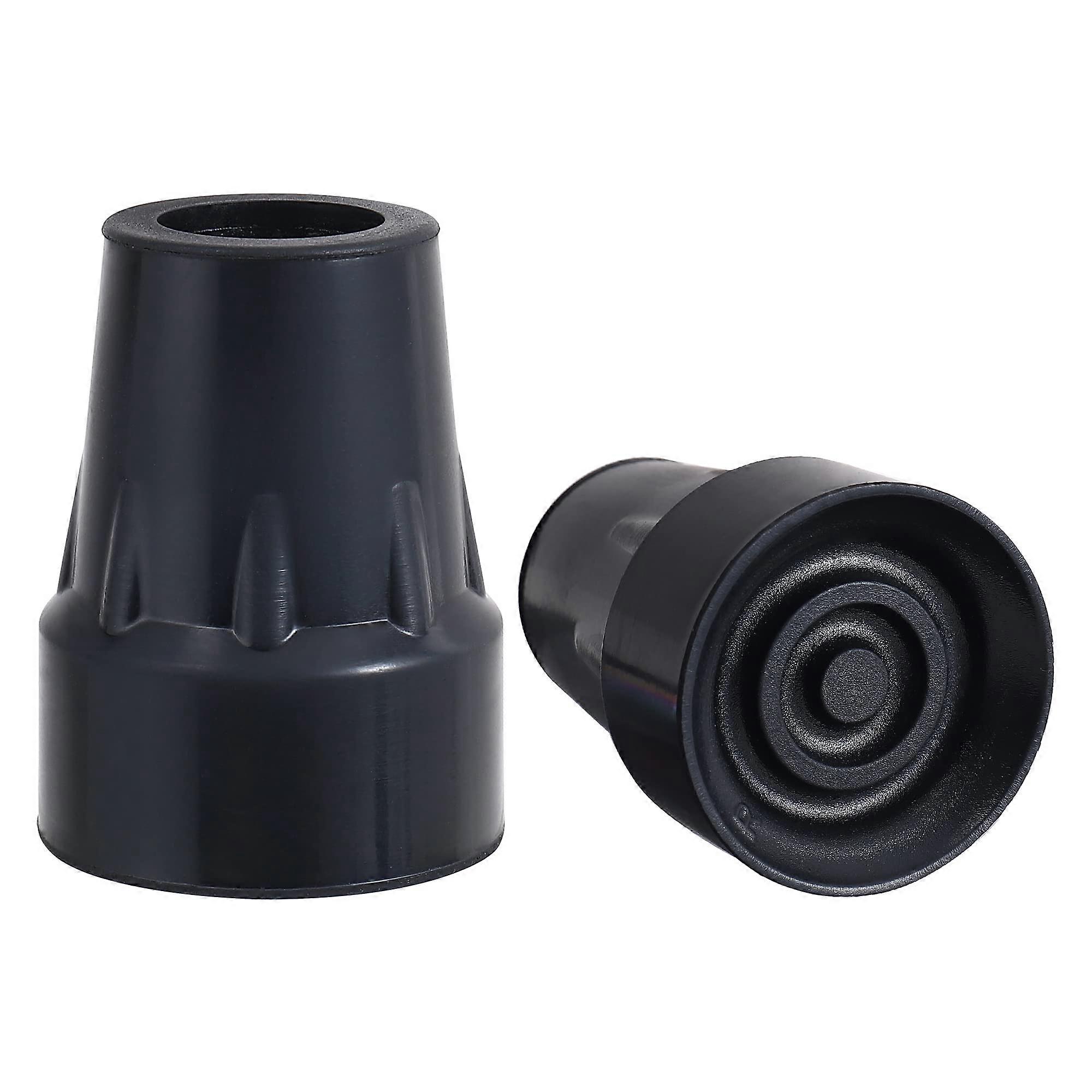 Walking Cane Tips 3/4 Inch Black Cane Rubber Tips Replacement, 2Pack