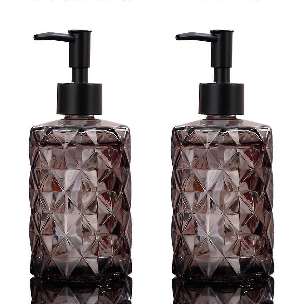 2PCS-Diamond pump shower gel empty bottle-coffee