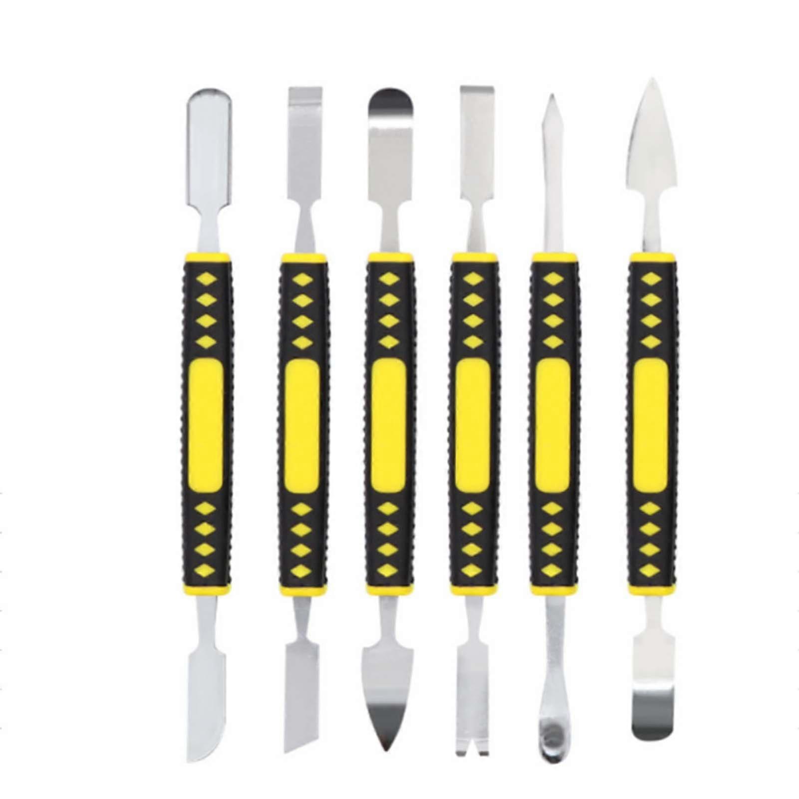 6-Piece Dual-End Metal Pry Tool Set, Convenient To Carry For On-The-Go Electronics Repairs