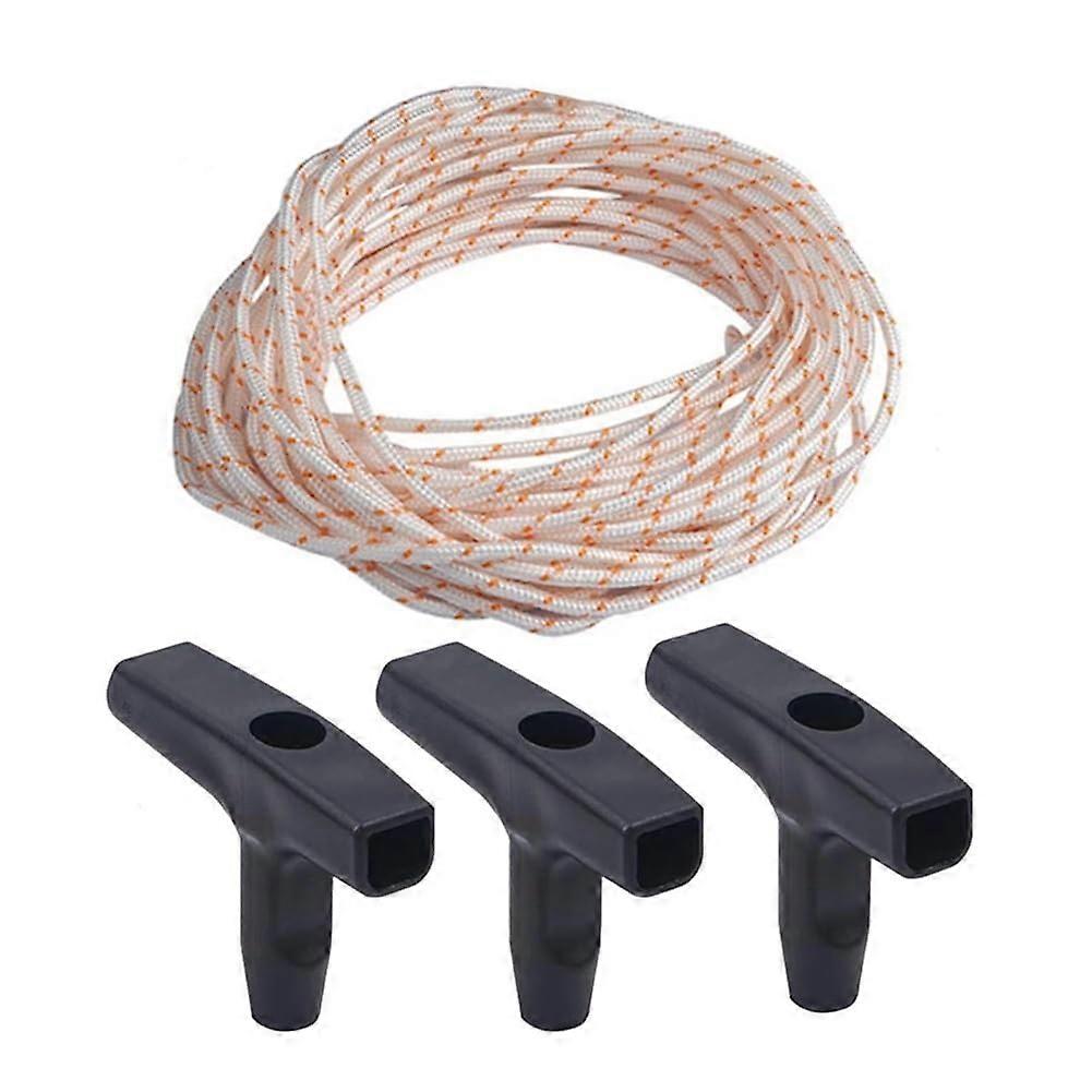 3PCS 35MM Recoil Rope Pull Cord Starter Handle Compatible with Lawn Mower Chaaw Engine Parts Model Number 10 Meter Diameter