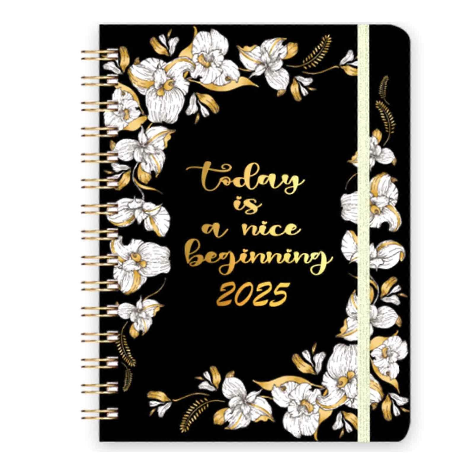 2025 Diary, Diary 2025 Week to View,Week To View Full Year Planner from January 2025 to December 2025, Hard Cover, Twin-Wire Binding,Elastic Closure,