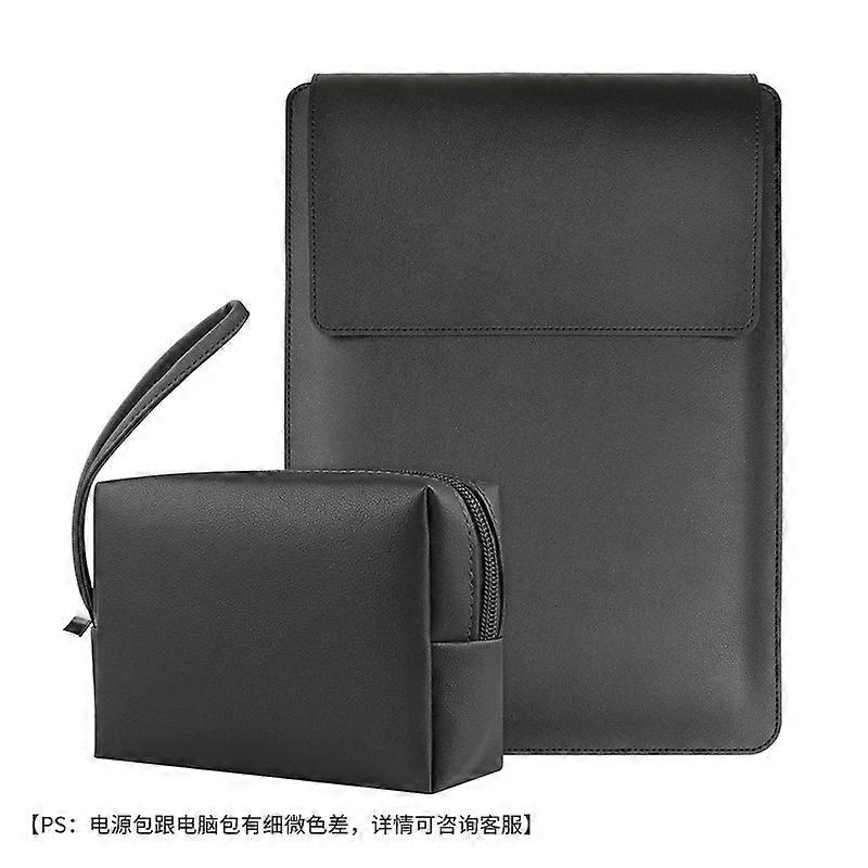 Adequado para Apple Huawei Forro de laptop de 14 polegadas Lenovo Suporte ajustável de 13,3 polegadas capa protetora de computador Preto [bolsa de forro + pacote de energia] 13 polegadas