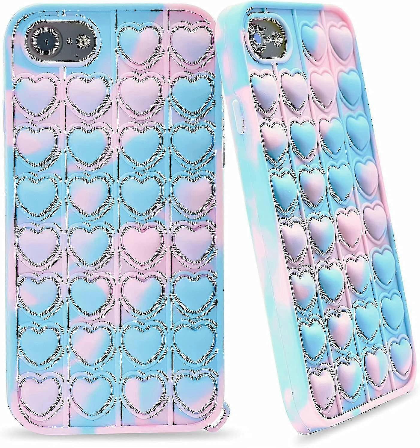 New Phone Case Push Pop Bubble Fidget Sensory Toy Heart Shape