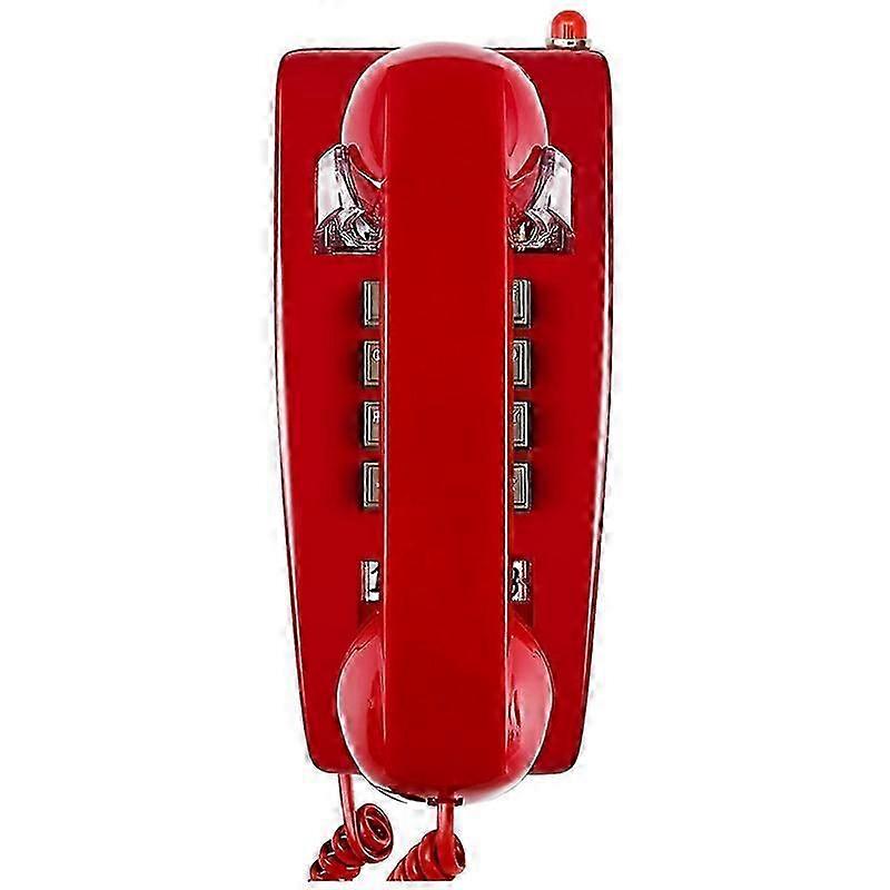 Classic Wall Phones compatible with Landline with Mechanical Ringing,Red