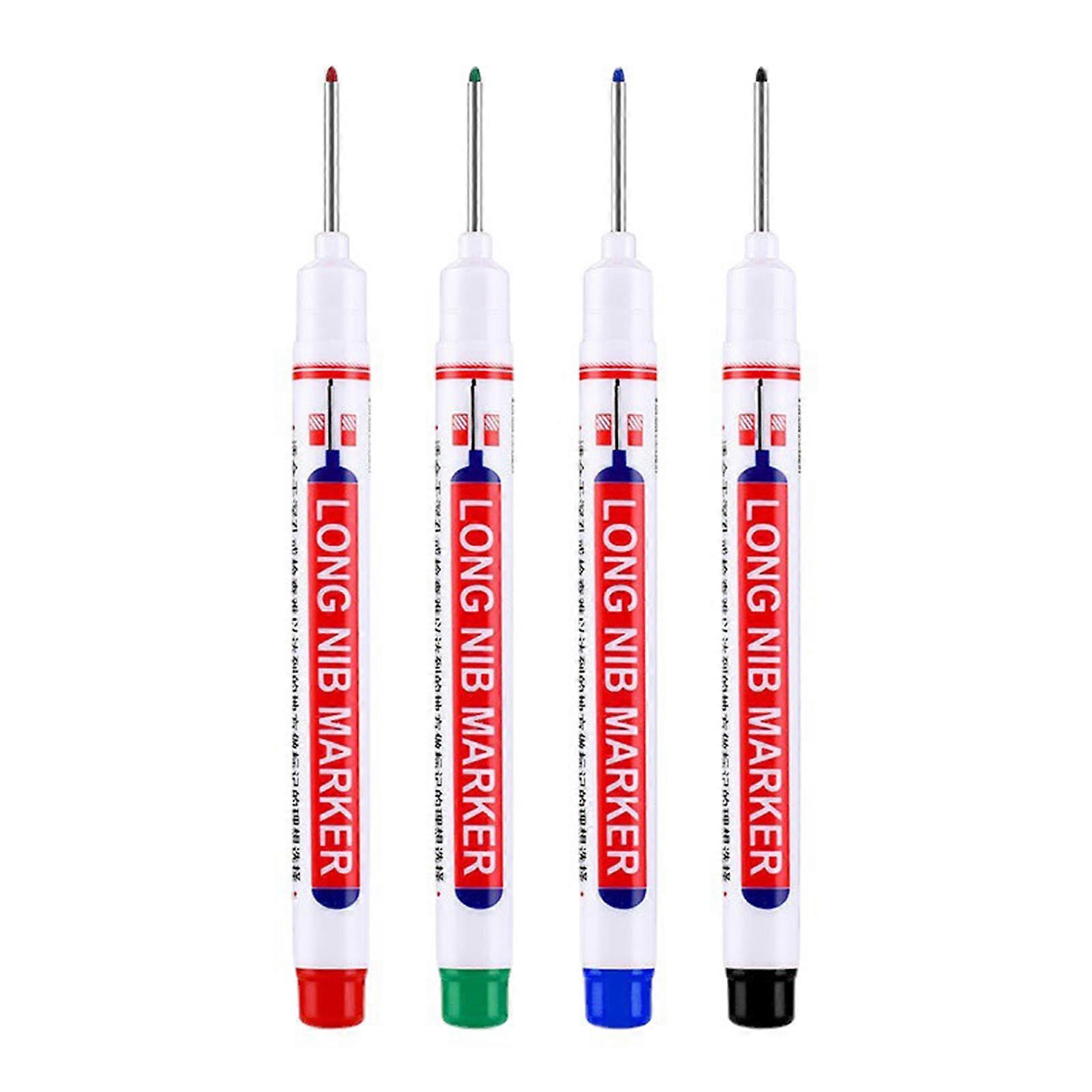 Deep Hole Marker Pens Quick Drying Ink Long Nib Marker for Woodworking