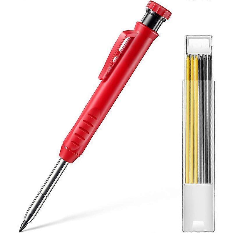Carpenter Pencil Set, Long Nose Deep Hole Mechanical Pencil Marker Carpenter Plotter Marking Tool