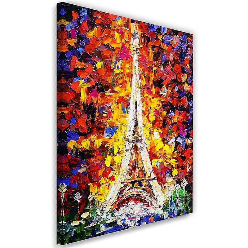 Impression sur toile, Peint Tour Eiffel - 70x100