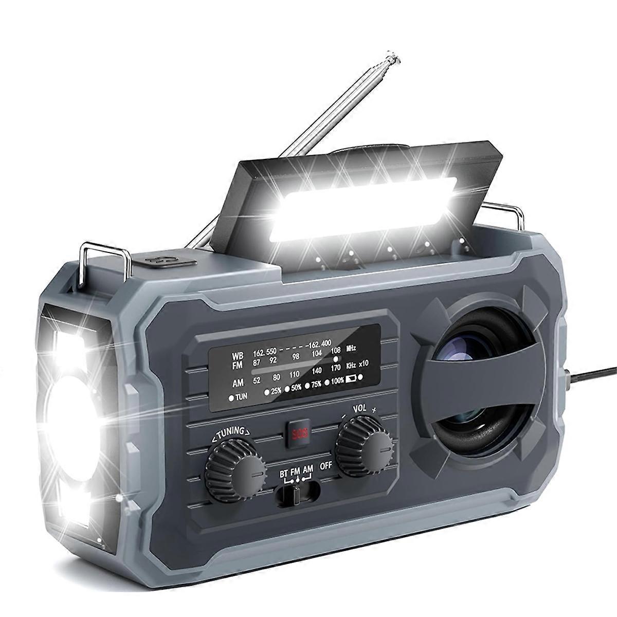 Emergency Weather Radio, 8000mAh Solar & Hand Crank Radio