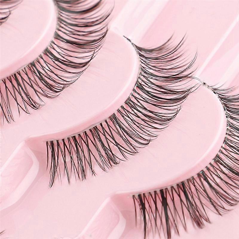 Half Eey Lashes 7 Pairs Faux Lashes Transparent 3D False Lashes, 1