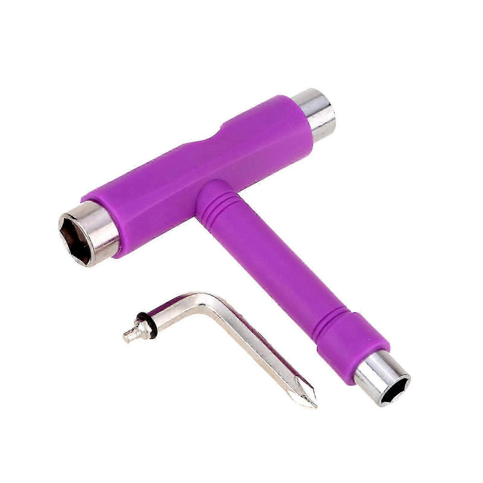 5-in-1 Skate Tool Skateboard Hardware Portable T-key For Skateboards Longboards Purple